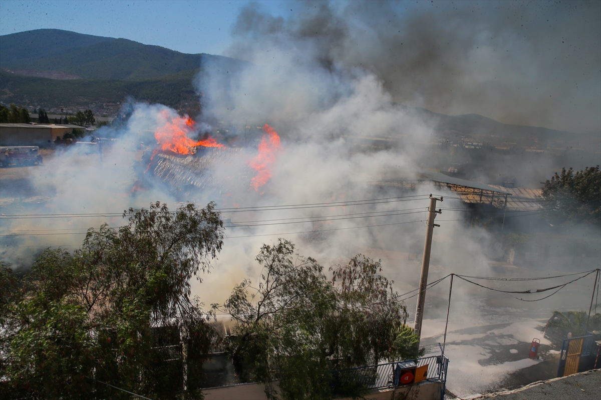 İzmir'de palet deposunda yangın