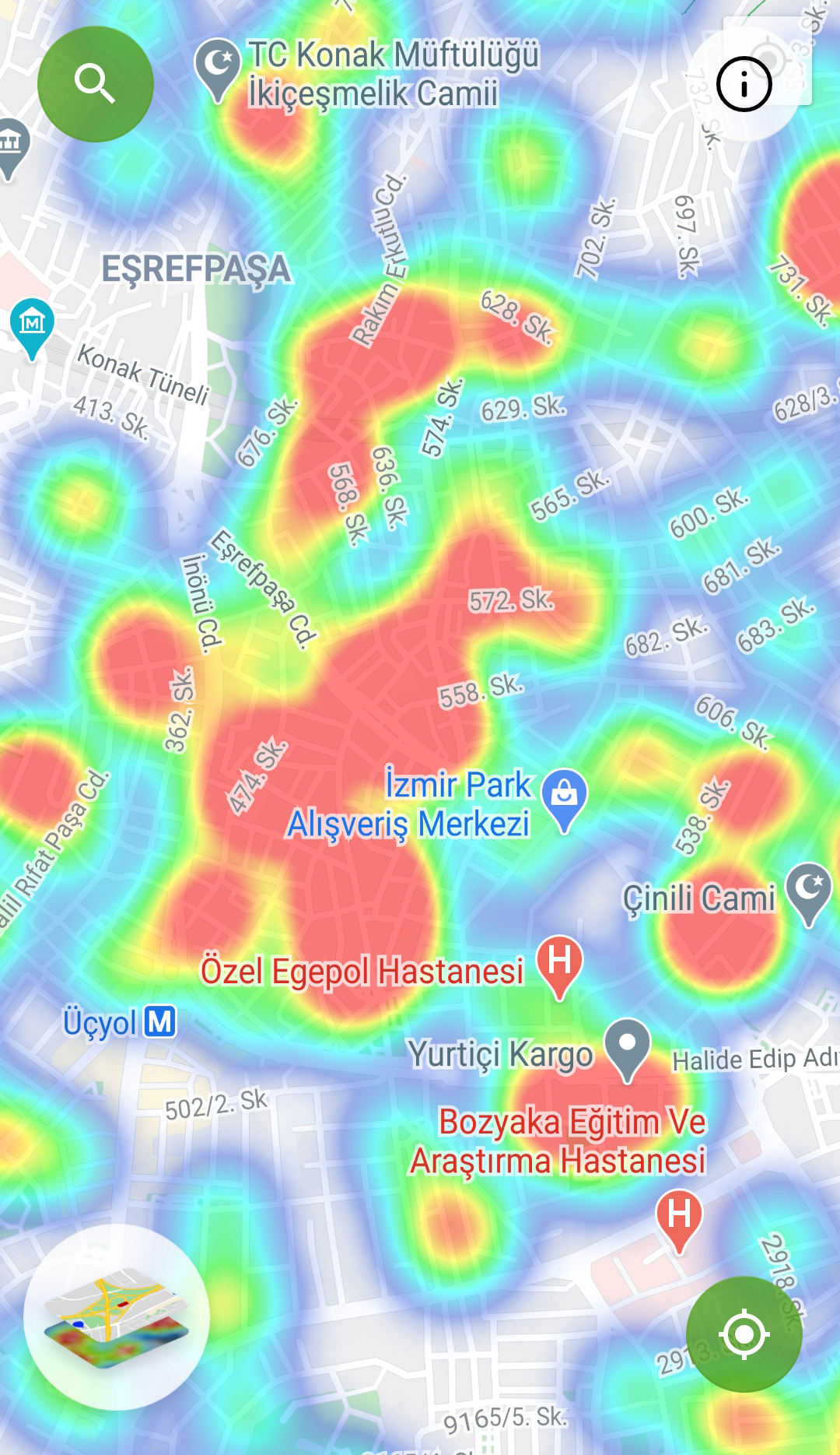 İzmir'in koronavirüs haritası kırmızıya boyandı
