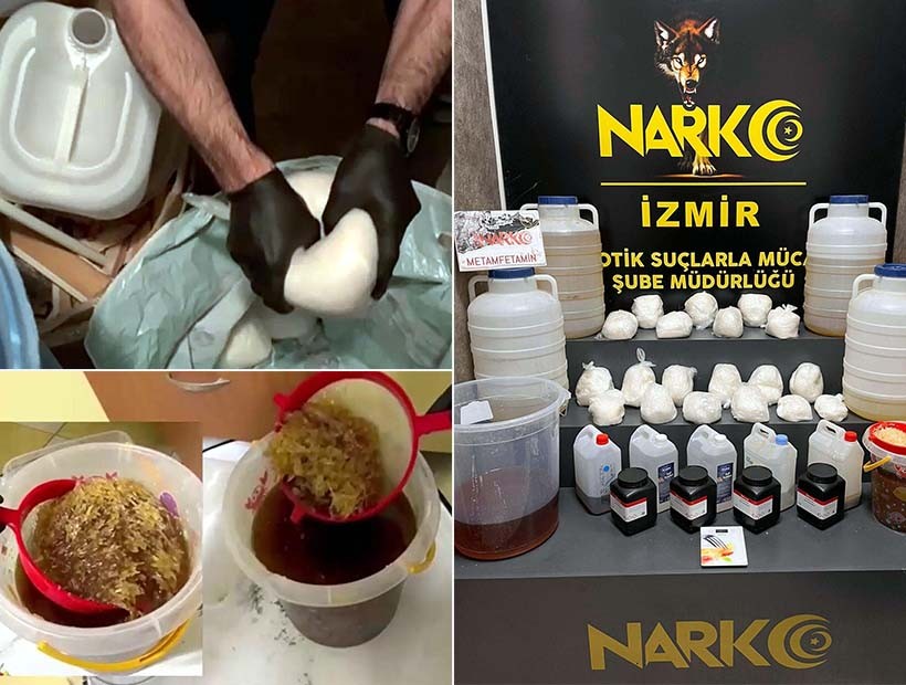 İzmir'deki Narkotik operasyonunda rekor miktarda metamfetamin ele geçirildi