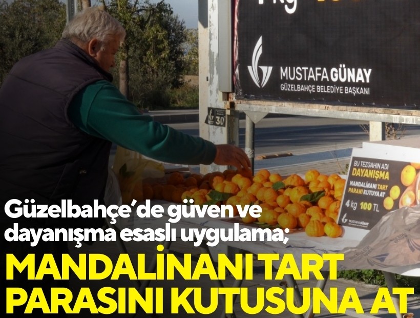 Güzelbahçe’de güven ve dayanışma esaslı uygulama; 'Mandalinanı tart, parasını kutusuna at'