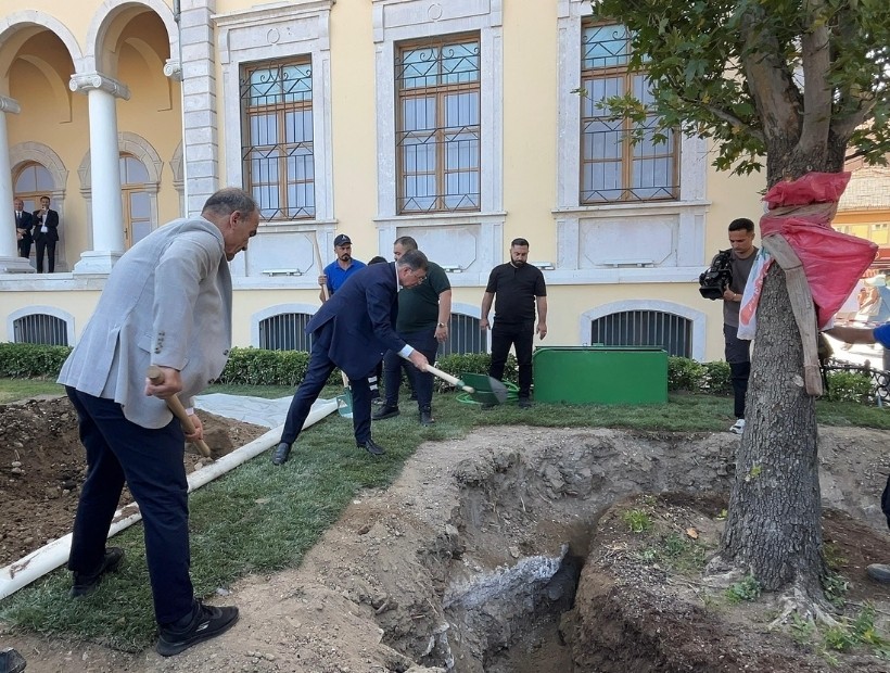 Büyükşehir devrilen asırlık çınar ağacının yerine yenisini dikti