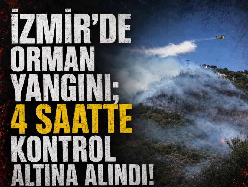 İzmir’de orman yangını; 4 saatte kontrol altına alındı!