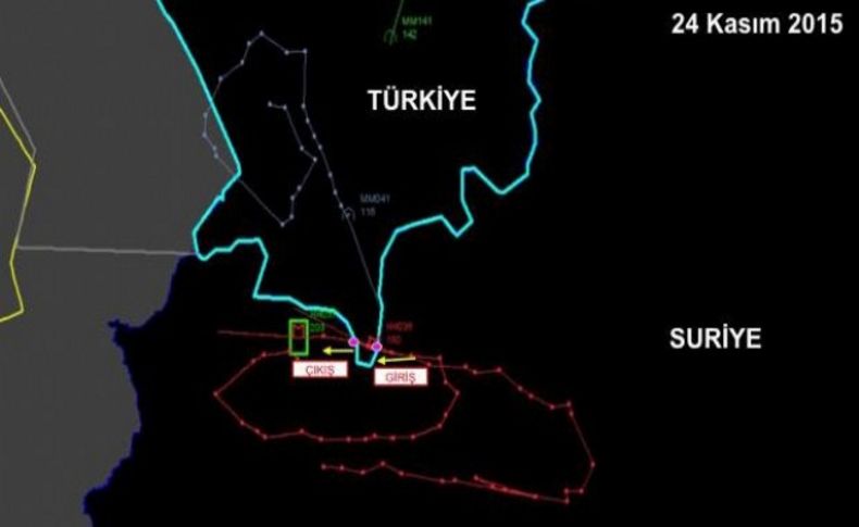 Genelkurmay’dan düşürülen Rus uçağının radar izi haritası