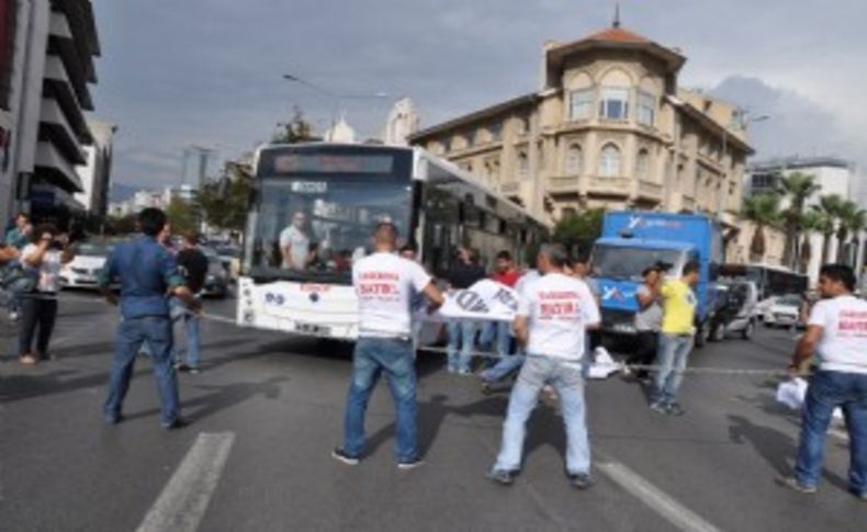Konak'ta hayatı durduran protesto