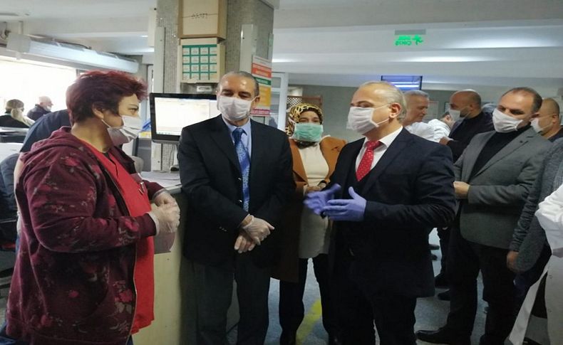 AK Parti Buca'dan hastane teftişi! 20 kişilik heyetle korona çıkarması