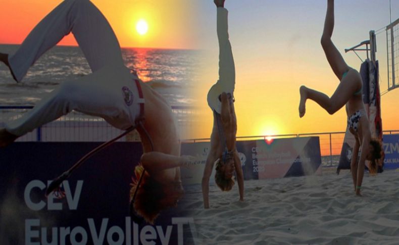 Avrupa Plaj Voleybolu Şampiyonası’nda capoeira rüzgarı esti