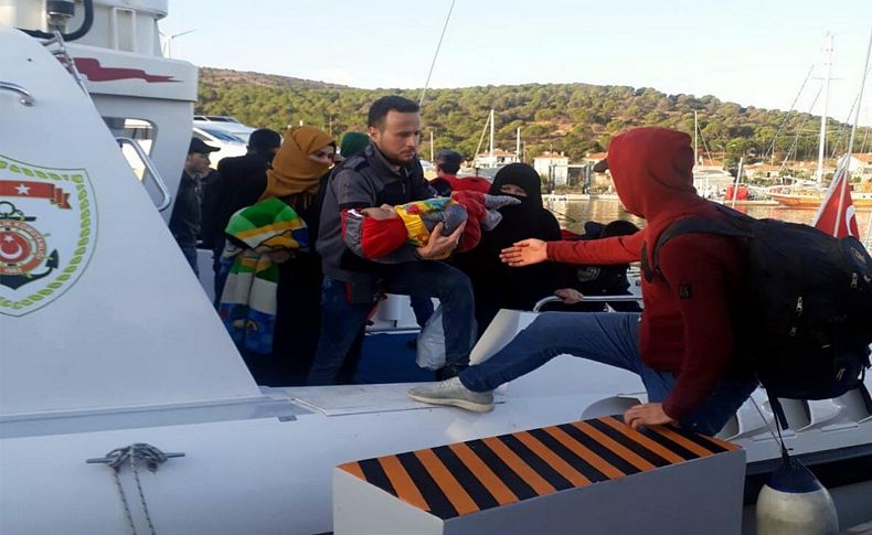 Çeşme açıklarında 155 göçmen yakalandı