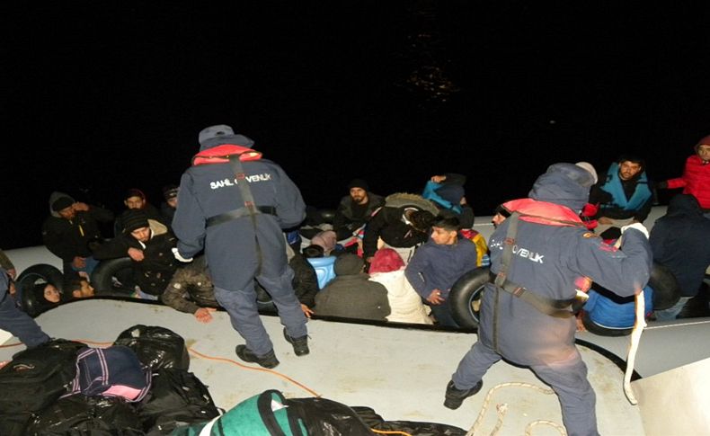 Çeşme'de 78 düzensiz göçmen kurtarıldı