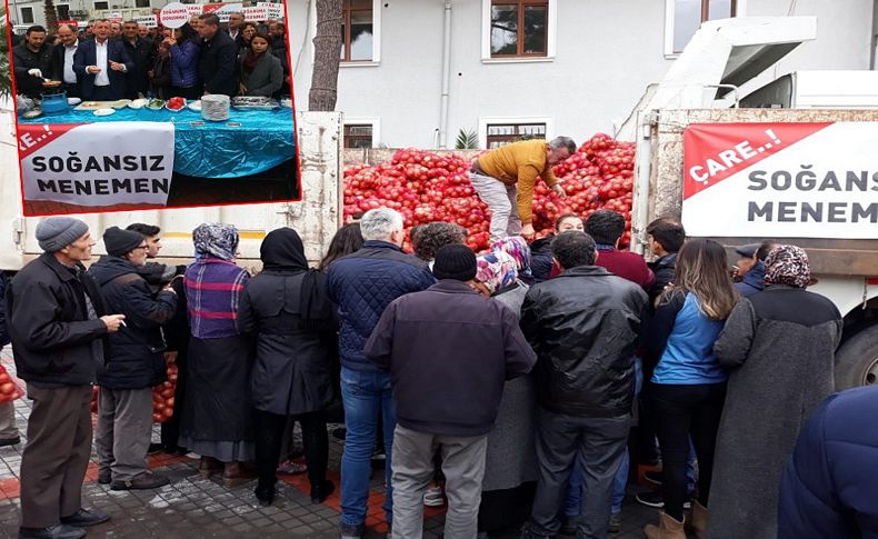 CHP’den 4 ilçede ilginç protesto! 20 ton soğan dağıtıldı
