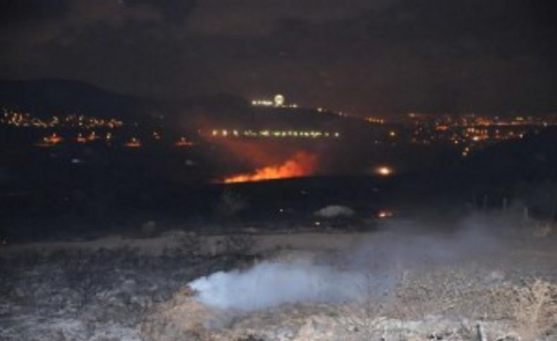 İzmir'de otluk ve makilik alan yangını