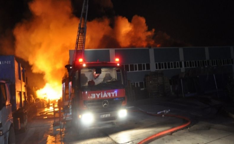 Eskişehir'de geri dönüşüm fabrikası alev alev yandı