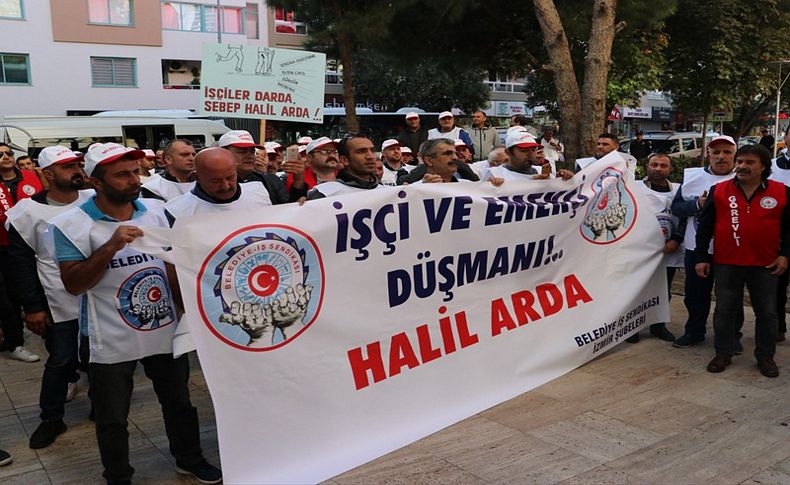 Gaziemir Belediyesi önünde işçi eylemi