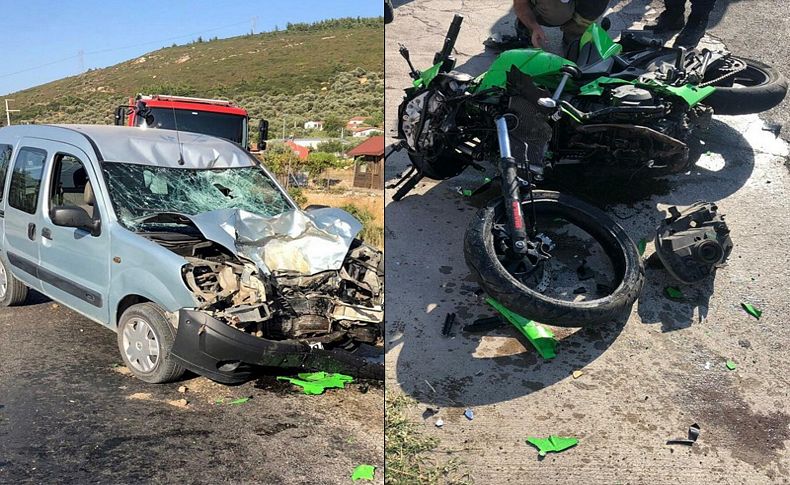 Hafif ticari araçla çarpışan motosikletli öldü