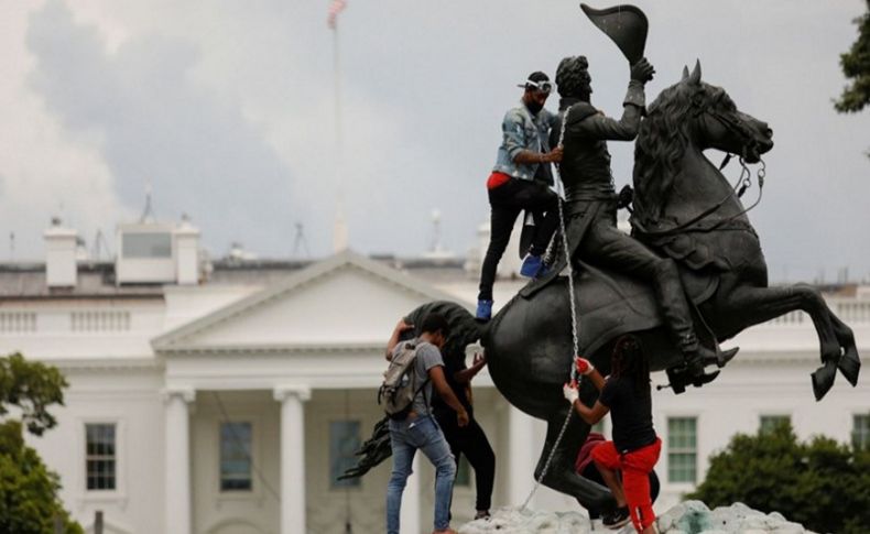 Heykel yıkma protestoları Beyaz Saray'a ulaştı!