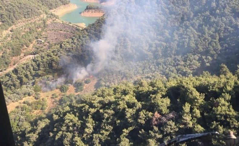 İzmir'de baraj yakınlarında orman yangını paniği
