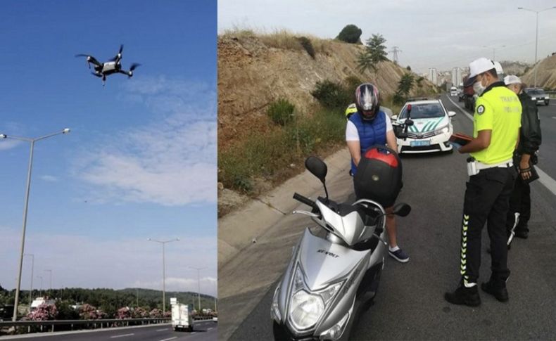 İzmir'de drone destekli motosiklet denetimi