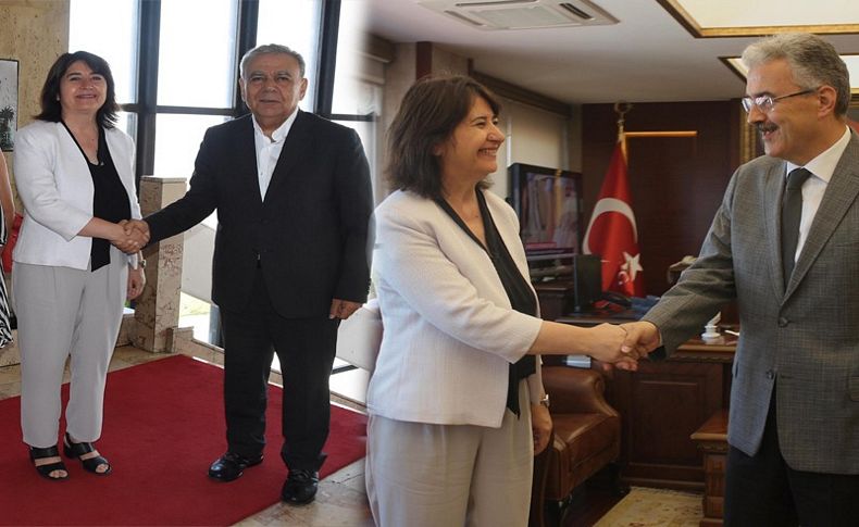 İzmir'de HDP’lilerden vali ve belediye başkanına ziyaret