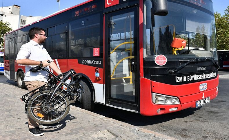 İzmir'de katlanır bisikletlere otobüs izni