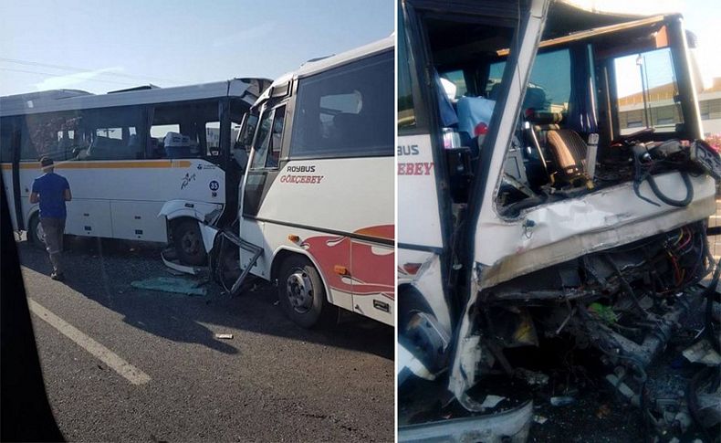 İzmir'de servis minibüsleri çarpıştı: 16 yaralı