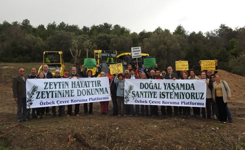 İzmir'de zeytinlik protestosu