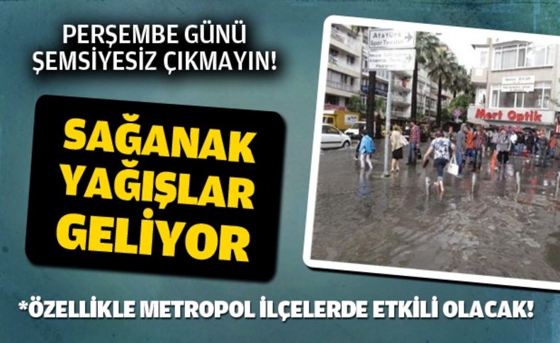 İzmir'e yağışlar geliyor Perşembe şemsiyesiz çıkmayın