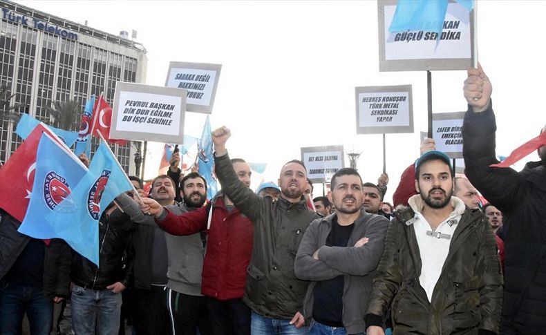 İzmir'de metal işçilerinden davullu-zurnalı eylem