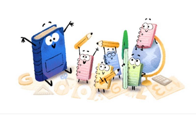 Okulun ilk günü Google tarafından doodle oldu!