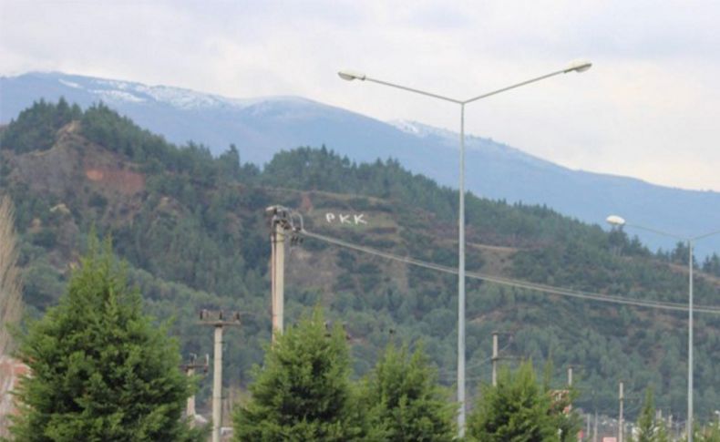 Dağa 'PKK' yazısına iki gözaltı