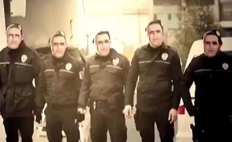Şehit polisin mesai arkadaşları Sekin'in maskesini taktı