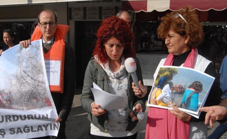 İzmir'deki can yelekli protestoda Avrupa'ya çağrı