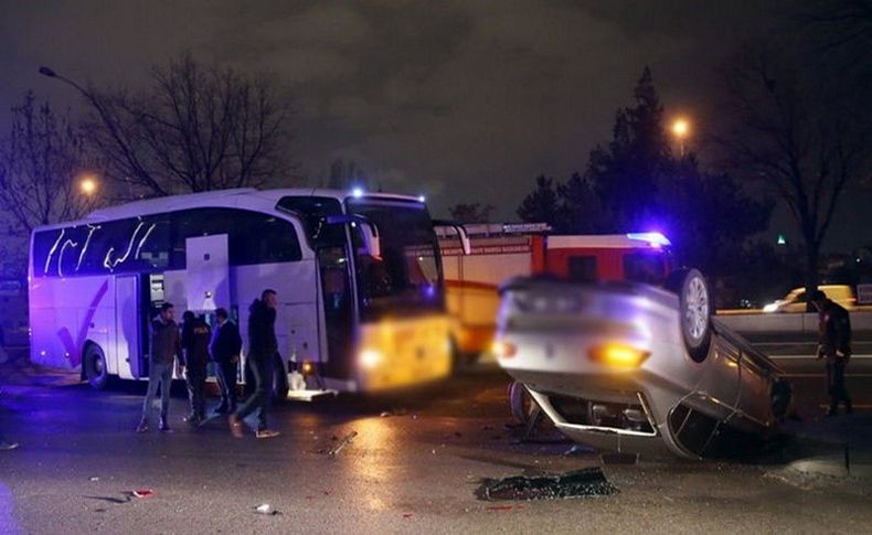 Zenit Kazan'ı taşıyan otobüs, Ankara'da kaza yaptı