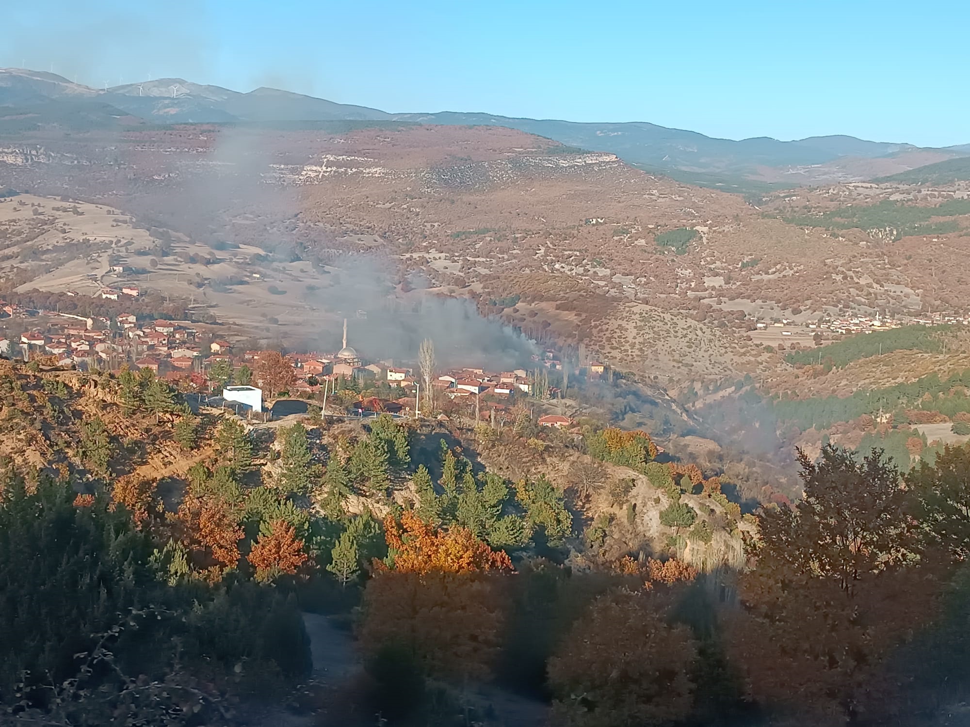Kütahya'da çöplük yangını; 10 ev ile 2 samanlık yandı
