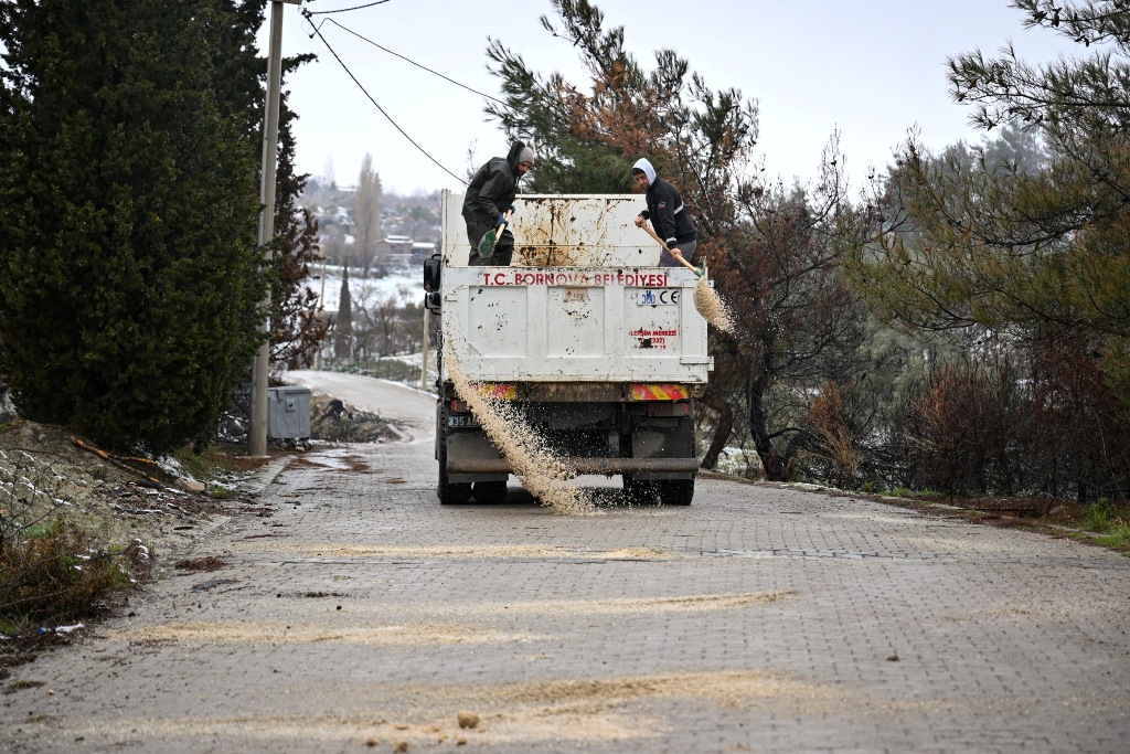 Bornova'da mevsimin ilk karı