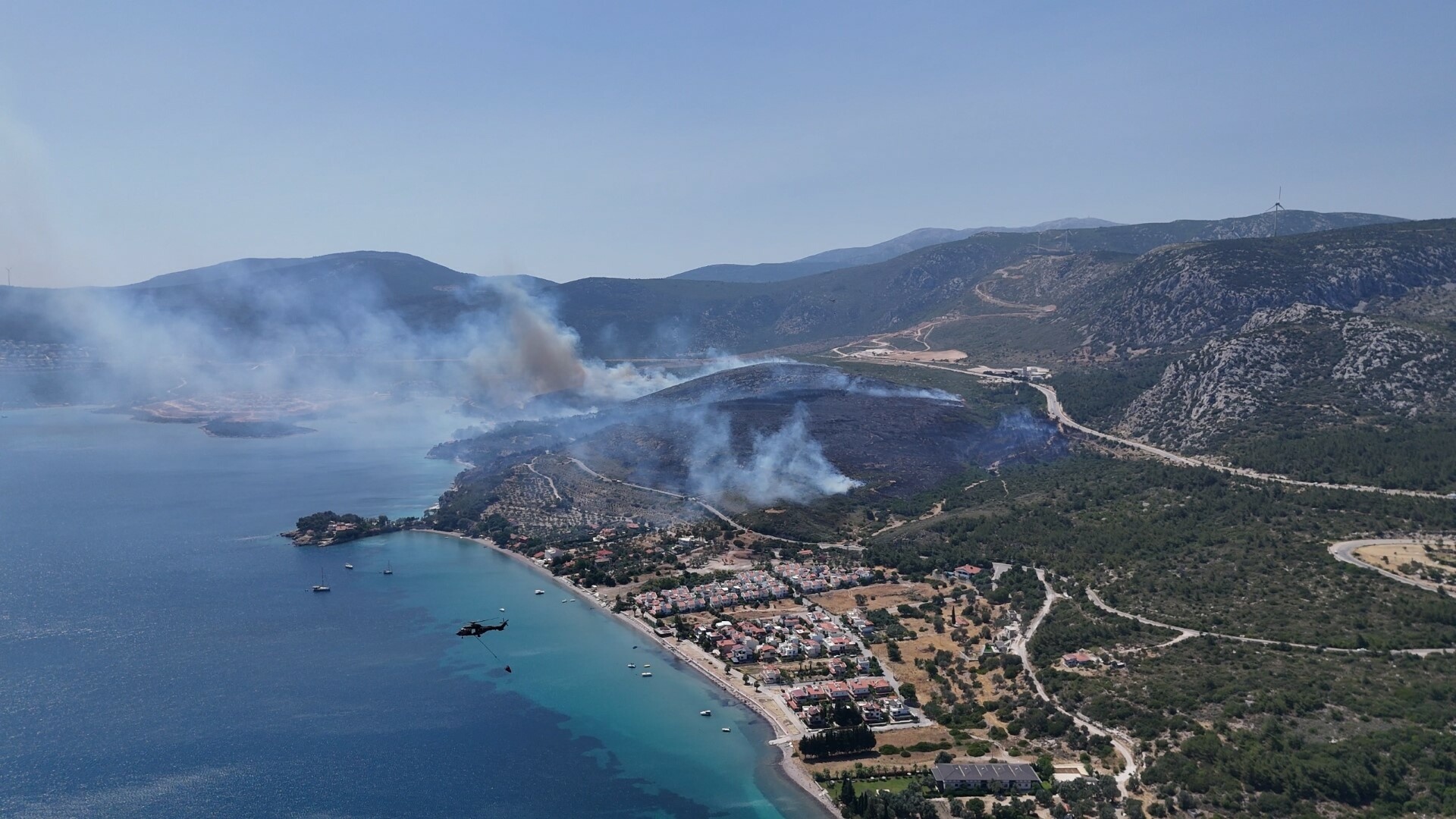Karaburun'da orman yangını