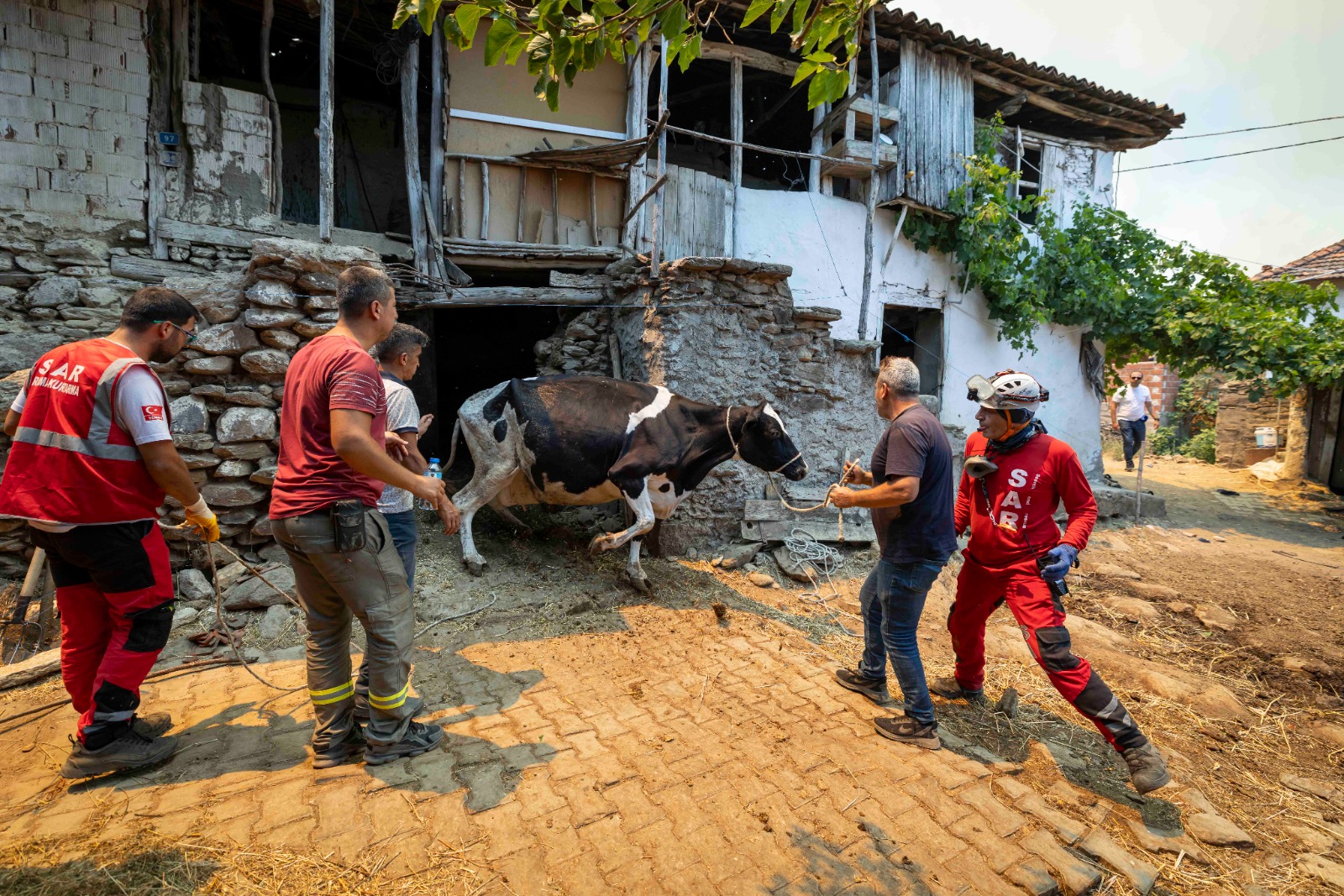 Ödemiş'te yangınla mücadele sürüyor
