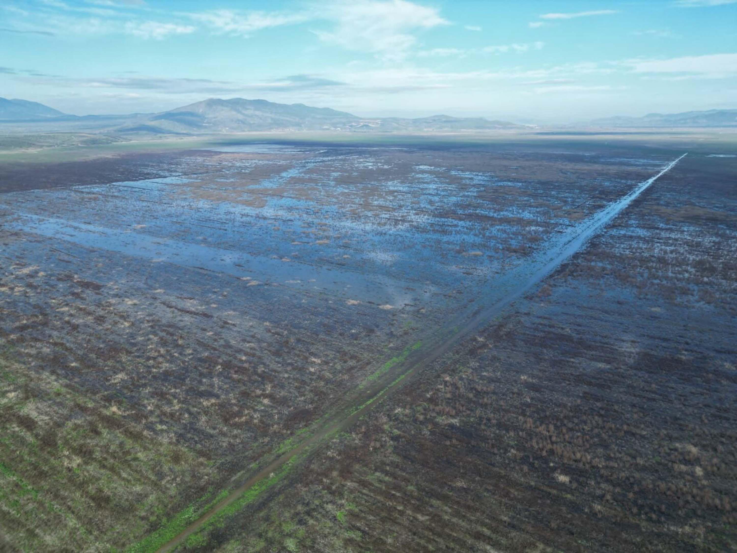 Kuruyan Marmara Gölü'nden sevindiren görüntüler