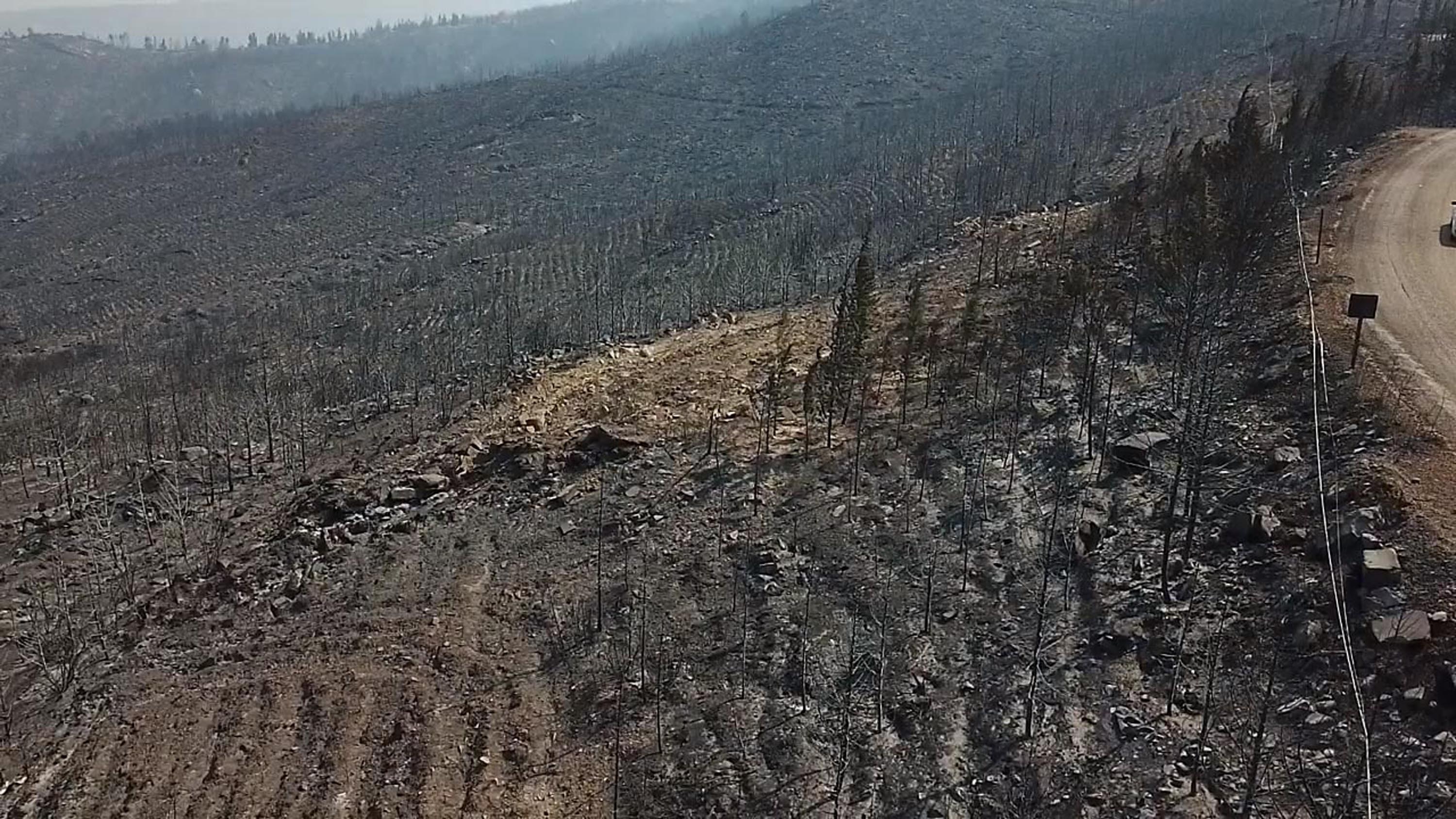 Seydikemer'de yangının izleri dronla görüntülendi