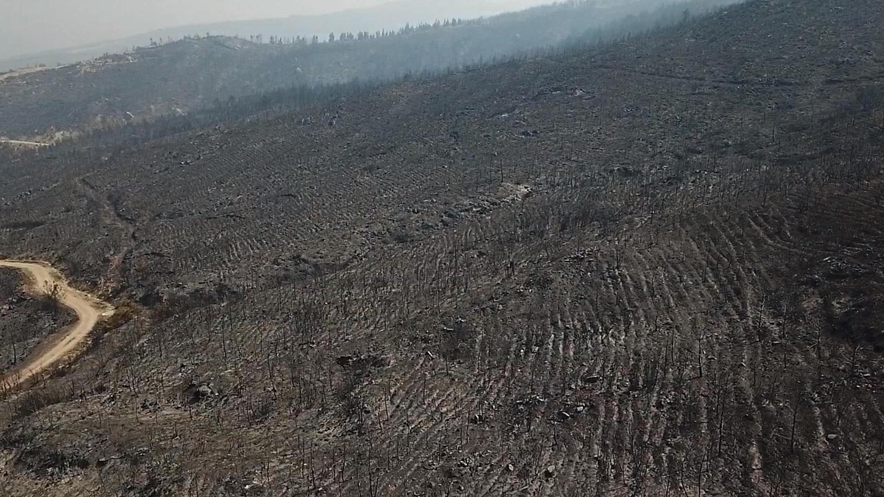 Seydikemer'de yangının izleri dronla görüntülendi