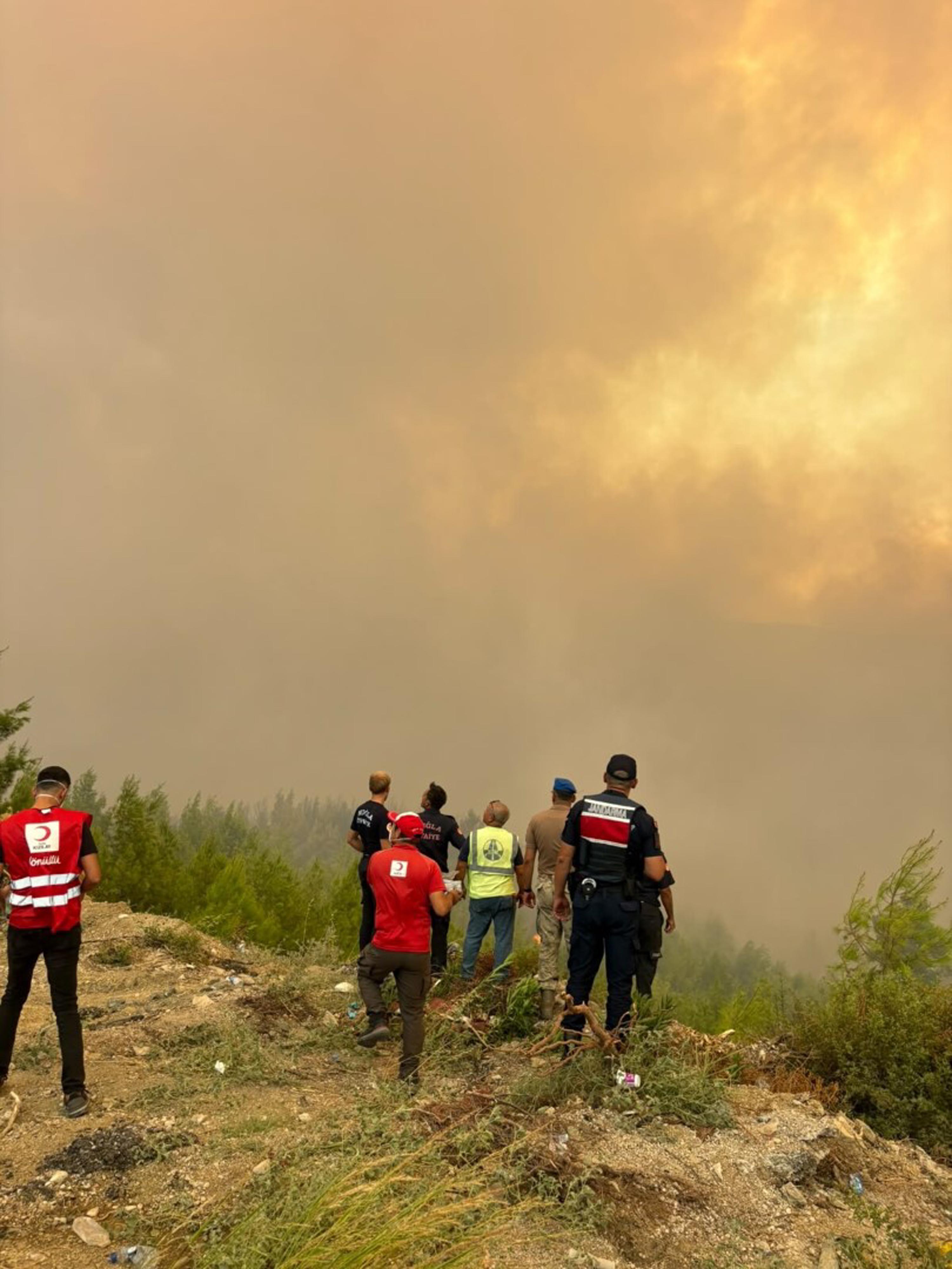 Seydikemer'de yangının izleri dronla görüntülendi