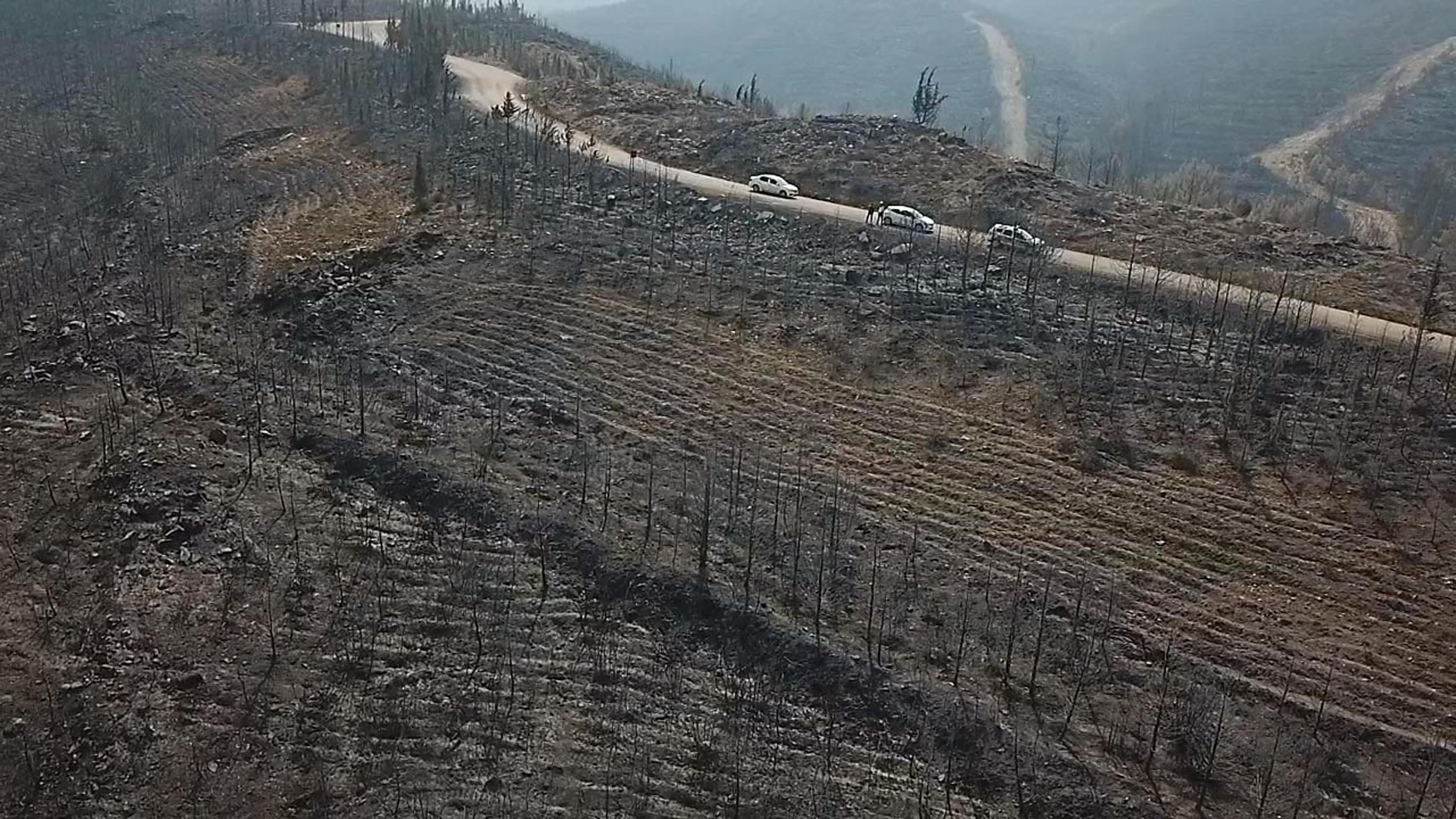 Seydikemer'de yangının izleri dronla görüntülendi
