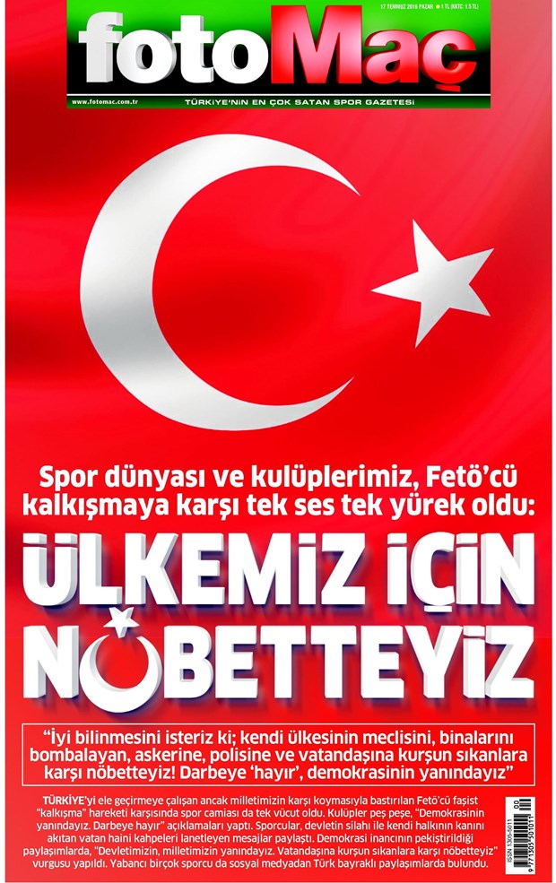 17.07.2016 Günün gazete manşetleri