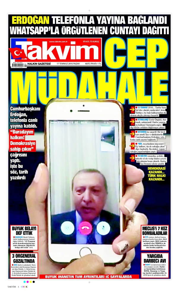 17.07.2016 Günün gazete manşetleri