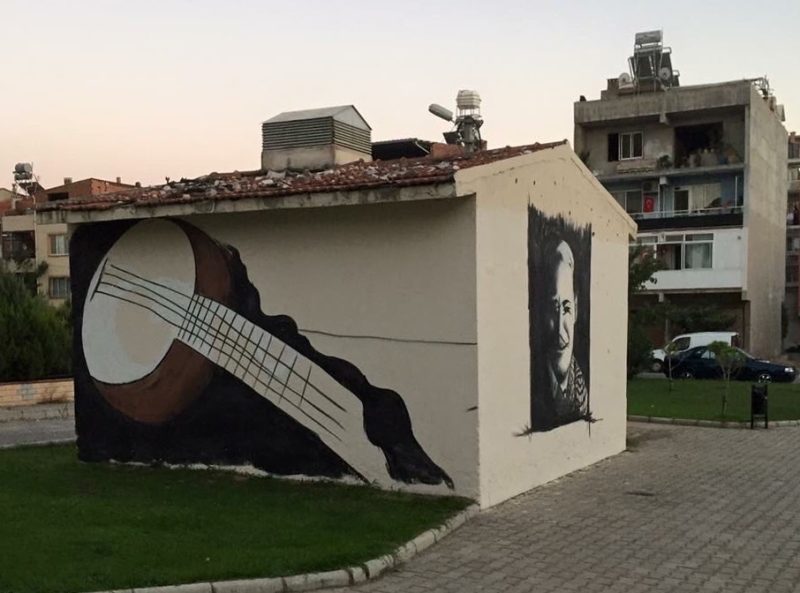 Buca’nın duvarları sanatla boyandı