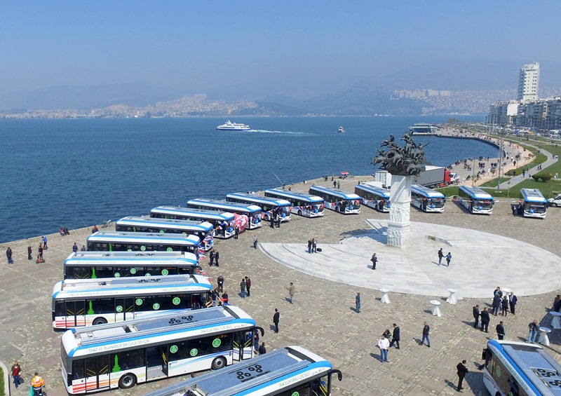 Elektrikli otobüs filosu yola çıktı