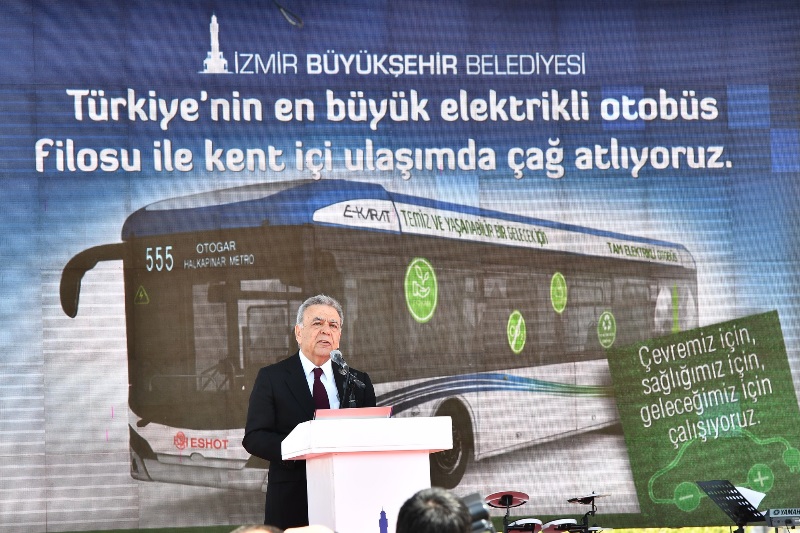 Elektrikli otobüs filosu yola çıktı