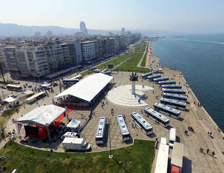 Elektrikli otobüs filosu yola çıktı