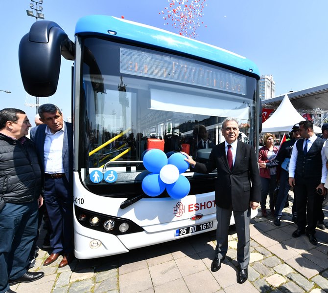 Elektrikli otobüs filosu yola çıktı