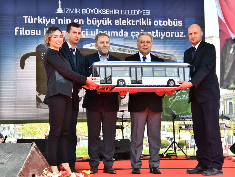 Elektrikli otobüs filosu yola çıktı
