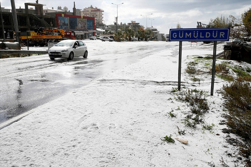 İzmir'de dolu mandalina bahçelerine zarar verdi