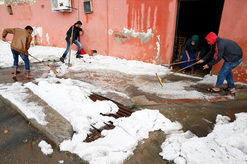 İzmir'de dolu mandalina bahçelerine zarar verdi